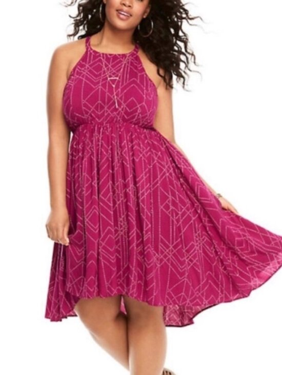 torrid Dresses & Skirts - Torrid Hot Pink Sleeveless High-Low Dress, size 00